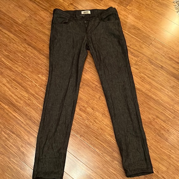 Naked & Famous raw black linen denim jeans - Picture 2 of 5